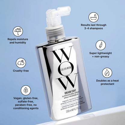 COLOR WOW Dream Coat Anti-Humidity Spray – Anti-Frizz with Built-in Heat Protection Spray for Hair, Award-Winning Spray for Hair Gloss, Frizz Control & Hair Shine